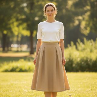 Lenvászon pamuttal Fishbone camel