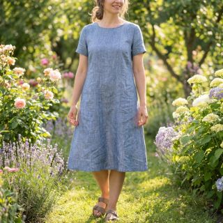 Lenvászon pamuttal Fishbone light jeans