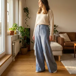 Lenvászon pamuttal Fishbone light jeans