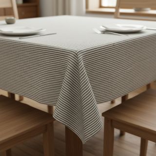 Lenvászon pamuttal Lira medium stripe black