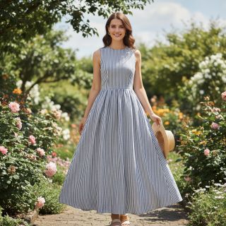 Lenvászon pamuttal Lira big stripe jeans