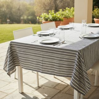 Lenvászon pamuttal Lira big stripe black