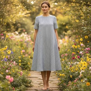 Lenvászon pamuttal Lira mini stripe jeans