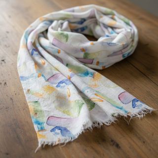 Lenvászon pamuttal Bottles digital print