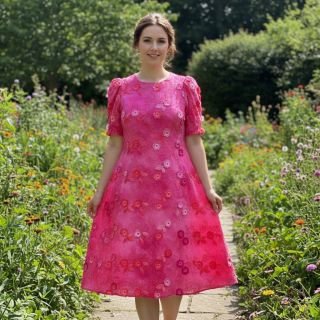 Pamutvászon TIE DYE EMBROIDERY Poppy design U