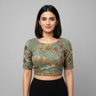 Pamutvászon TIE DYE EMBROIDERY Poppy design O