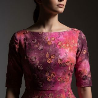 Pamutvászon TIE DYE EMBROIDERY Poppy design Q