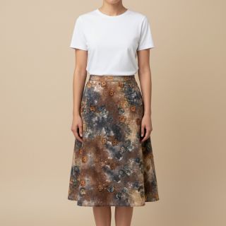 Pamutvászon TIE DYE EMBROIDERY Poppy design M