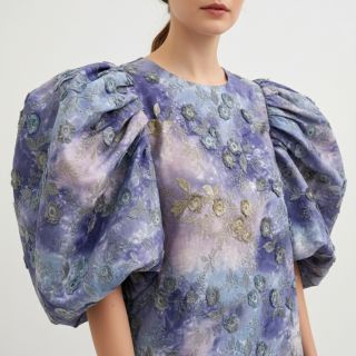 Pamutvászon TIE DYE EMBROIDERY Poppy design T