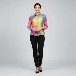 Pamutvászon EMBROIDERY Tie dye Della design A
