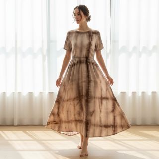 Pamutvászon HAND TIE DYE mauve