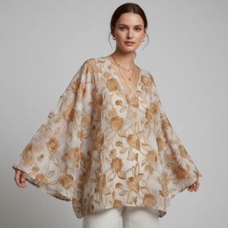 Pamutvászon TIE DYE EMBROIDERY Swingy design A