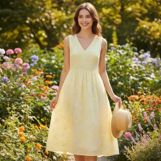 Pamutvászon EMBROIDERY Tie-Dye yellow