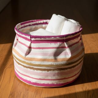 Pamutvászon Big stripes Snoozy old pink