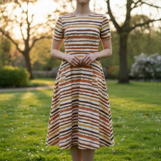 Pamutvászon Big stripes Snoozy brick