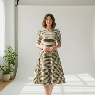 Pamutvászon Small stripes Snoozy taupe