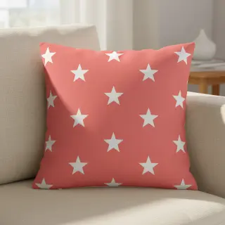 Pamutvászon Stars coral