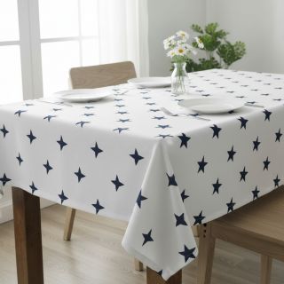 Pamutvászon Stars white/navy