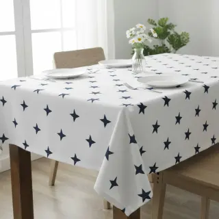 Pamutvászon Stars white/navy