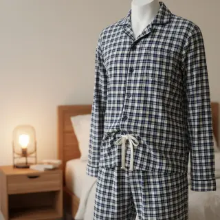 Pamutvászon YARN DYED CHECK BRUSHED Silva design B