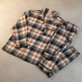 Pamutvászon YARN DYED CHECK BRUSHED navy brick