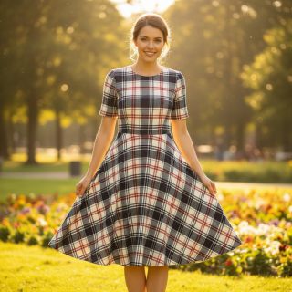 Pamutvászon YARN DYED CHECK BRUSHED navy brick