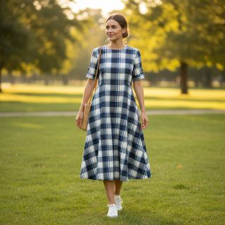 Pamutvászon YARN DYED CHECK BRUSHED Silva design A