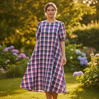 Pamutvászon YARN DYED Square cerise