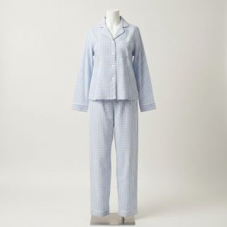 Pamutvászon YARN DYED CHECK BRUSHED light blue