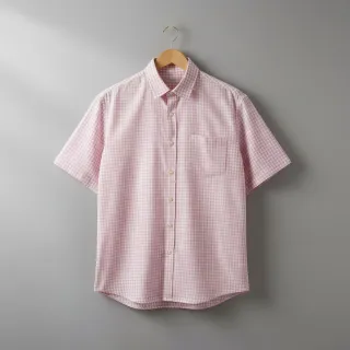 Pamutvászon YARN DYED CHECK BRUSHED light rose
