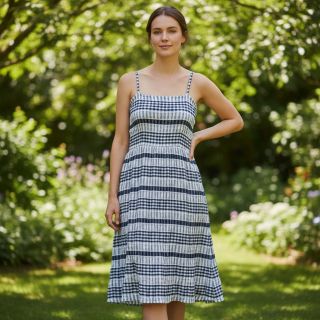 Pamutvászon YARN DYED Stripe navy