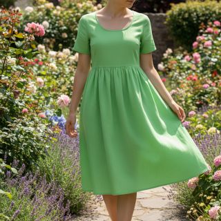 Popelín pamut anyag neon green