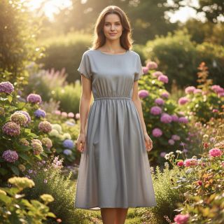 Popelín pamut anyag metal grey