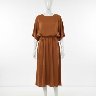 Popelín pamut anyag dark cognac