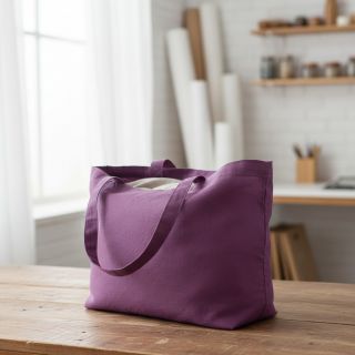 Popelín pamut anyag aubergine