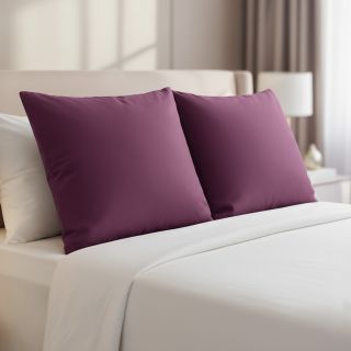 Popelín pamut anyag aubergine