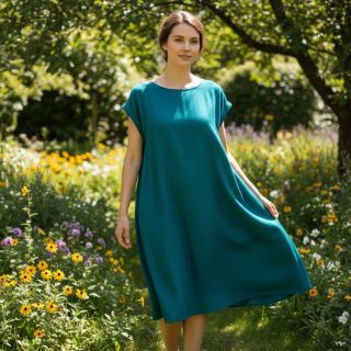 Popelín pamut anyag forest petrol