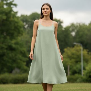 Popelín pamut anyag sage