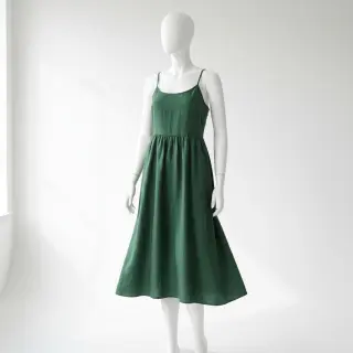 Popelín pamut anyag dark green
