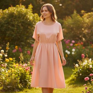 Popelín pamut anyag rose