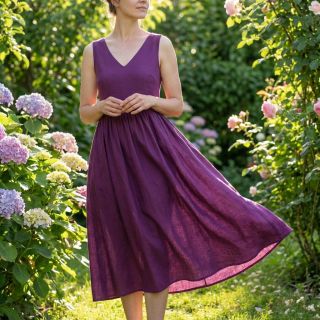 Popelín pamut anyag dark purple