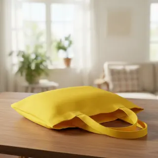 Popelín pamut anyag lemon