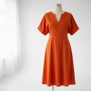Popelín pamut anyag flame orange
