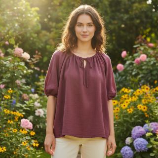 Pamutvászon SLUB WASHED mauve