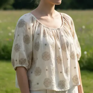 Pamutvászon EMBROIDERY Sofia design A
