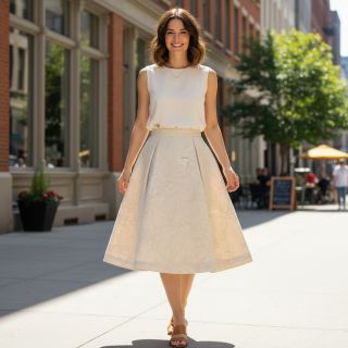 Pamutvászon EMBROIDERY GABARDINE Luana natural