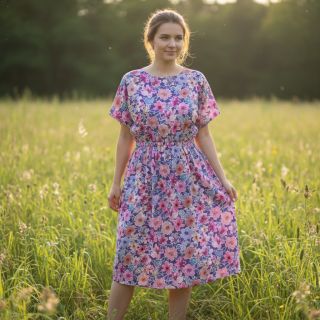 Pamutvászon Significant flowers purple digital print