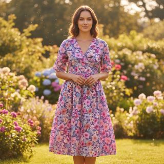 Pamutvászon Significant flowers purple digital print