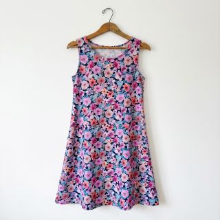 Pamutvászon Significant flowers navy digital print