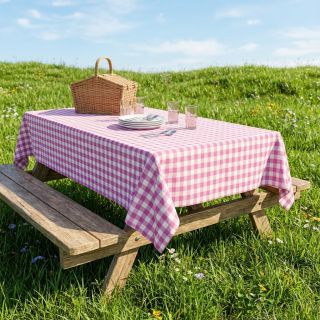 Pamutvászon Check pink